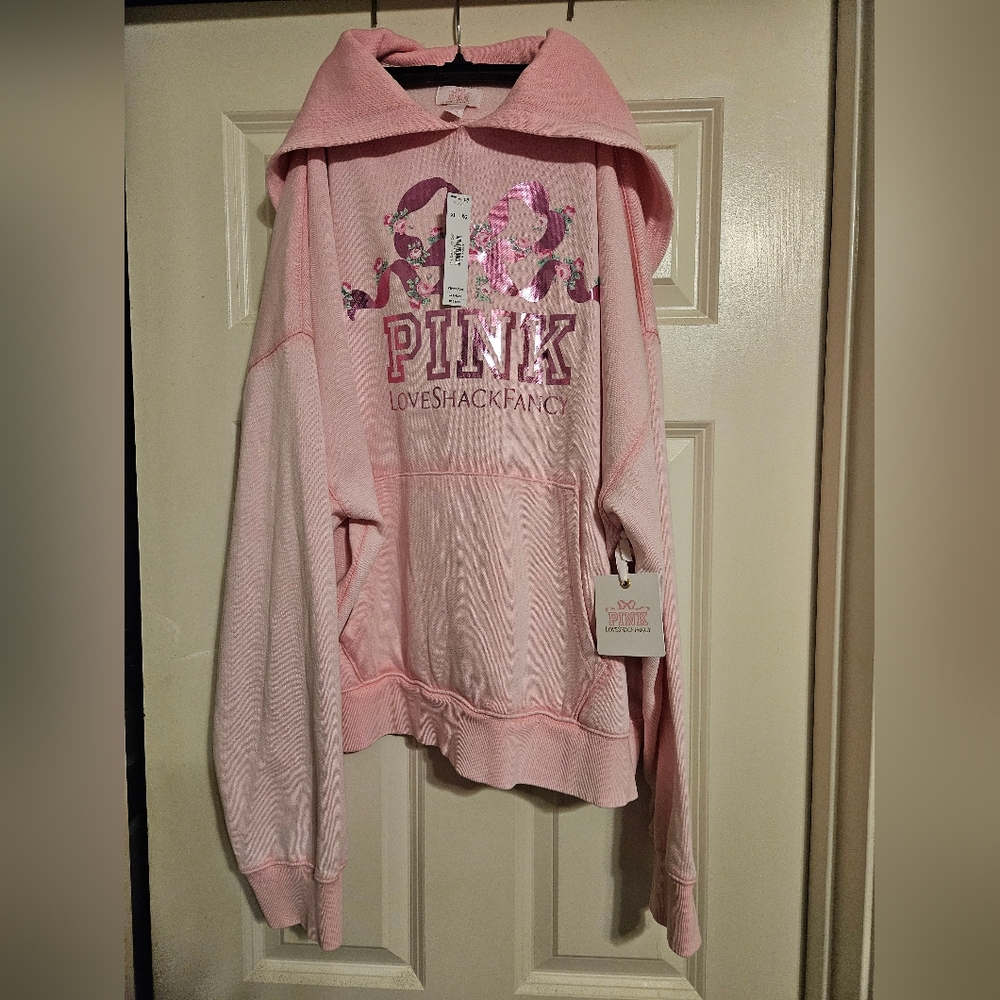 NWT PINK x LoveShackFancy Oversized Hoodie🩷 - Picture 8 of 15